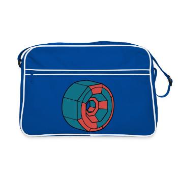 Detaillierte Skateboard Rolle Crew - Retro Tasche - Blau/Weiß - Vorne