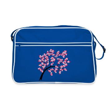 Cherry blossom arch at night - Retro Bag - blue/white - Front