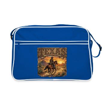 Cavalier du Coucher de Soleil Texan - Sac Retro - bleu/blanc - Devant