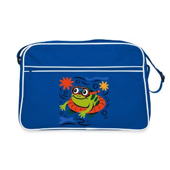 Snorkel Frog Adventure - Retro Bag - blue/white - Front