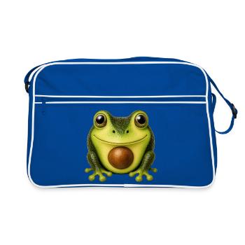 Avocado Frog | Cute animal motif - Retro Bag - blue/white - Front