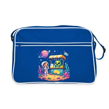 Space Alien Fruit Stand - Retro Bag - blue/white - Front