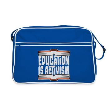 Education Is Activism Bildung Aktivismus Statement - Retro Bag - blue/white - Front