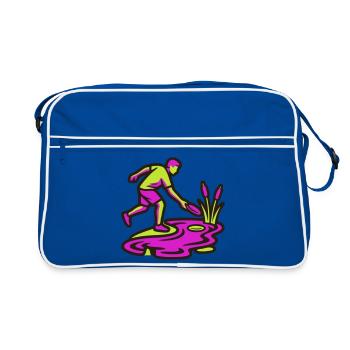 Discgolf Wasserhindernis Icon - Retro Bag - blue/white - Front