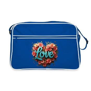 Blue Love avec cadre floral - Sac Retro - bleu/blanc - Devant