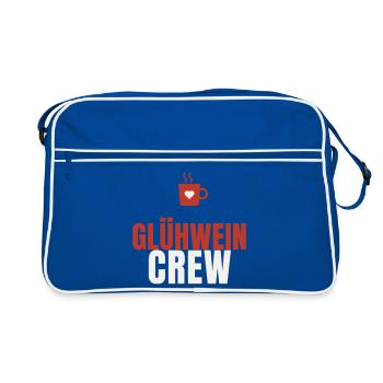 Glühwein Crew Weihnachtsmarkt Tasse Team Winter - Retro Tasche - Blau/Weiß - Vorne