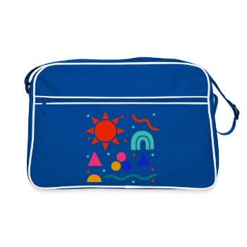 Vivid Geometry Sun Colors Pattern - Retro Bag - blue/white - Front