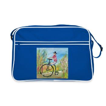 Un penny - Sac Retro - bleu/blanc - Devant