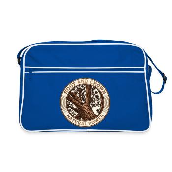 Root and Crown: Natural Strength - Retro Bag - blue/white - Front