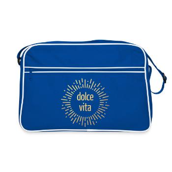 Dolce Vita Luxus Sonne exklusiv Lebensfreude Party - Retro Tasche - Blau/Weiß - Vorne