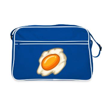 Sunny Fried Egg Illustration - Retro Tasche - Blau/Weiß - Vorne