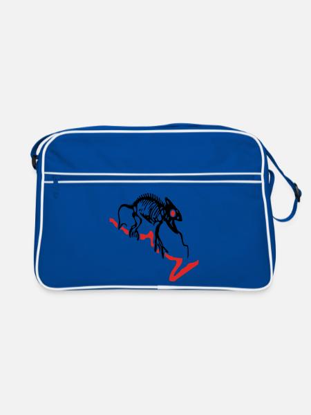Gecko squelette - Sac Retro - bleu/blanc - Devant