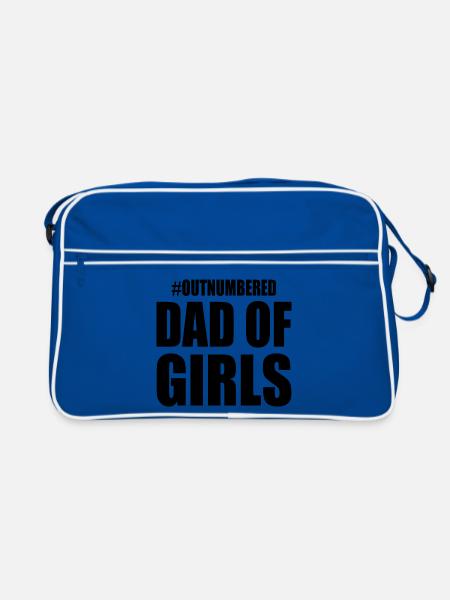 Dad of girls - Retro Tasche - Blau/Weiß - Vorne