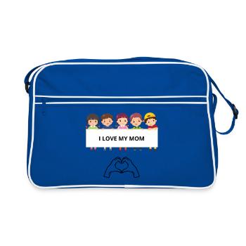 J’adore ma maman – Portraits d’enfants - Sac Retro - bleu/blanc - Devant