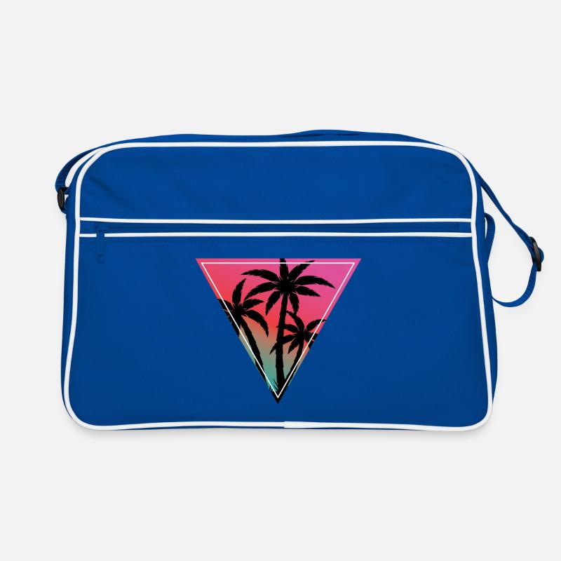 Sunset Palm Triangle Print Retro Bag