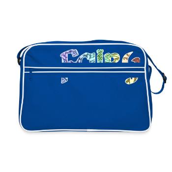 Fairy romantic writing - Retro Bag - blue/white - Front