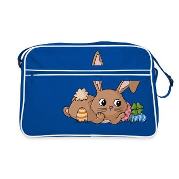 Rêver lapin de bande dessinée - Sac Retro - bleu/blanc - Devant