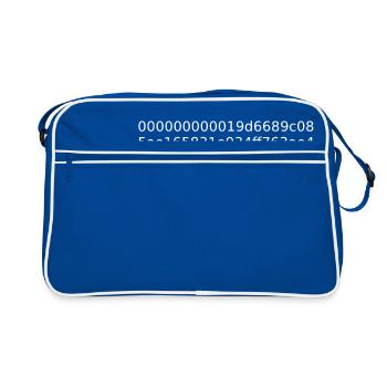 Bitcoin 1st block - Retro Bag - blue/white - Front