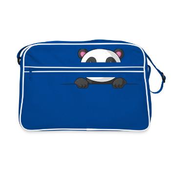Panda de dessin animé à picots - Sac Retro - bleu/blanc - Devant