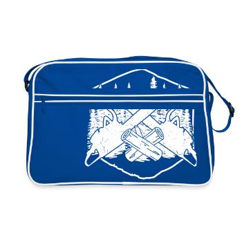 BOIS SAW BOINSAW CADEAU FOREST FÖRSTER PROFESSION - Sac Retro - bleu/blanc - Devant