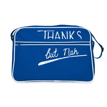 Thanks but nah - Retro Bag - blue/white - Front