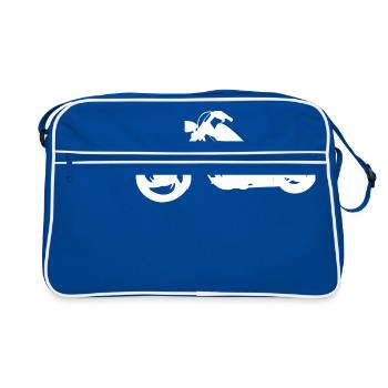 Silhouette hachoir moto blanc - Sac Retro - bleu/blanc - Devant