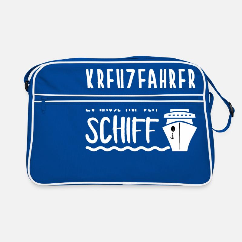 Kreuzfahrer Kreuzfahrt Schiff Urlaub Geschenk - Retro Tasche - Blau/Weiß