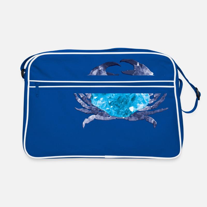 Sternzeichen Krebs mit Kristall Panzerung Krabbe Retro Tasche