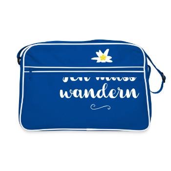 Je dois faire de la randonnée - Sac Retro - bleu/blanc - Devant