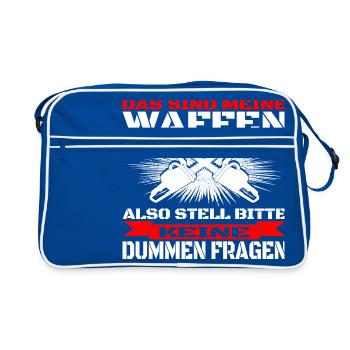 Holzfäller - Meine Waffen - Retro Tasche - Blau/Weiß - Vorne