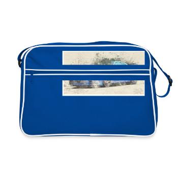 GTR R34 watercolors - Retro Tasche - Blau/Weiß - Vorne