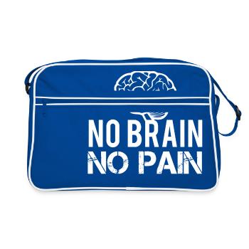 No Brain No Pain - Retro Bag - blue/white - Front