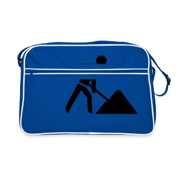 Building site - Retro Bag - blue/white - Front