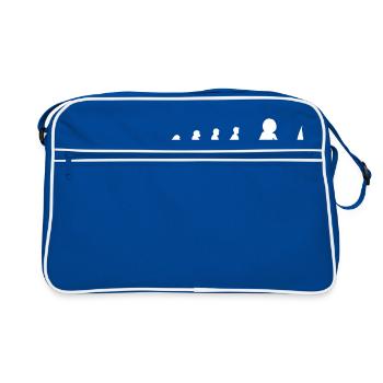 Evolution Nixe Mehrjungfrau Geschenk - Retro Tasche - Blau/Weiß - Vorne