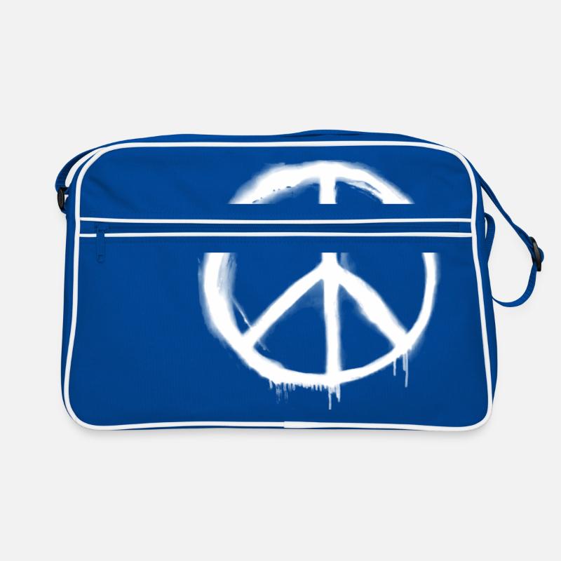 Peacezeichen Graffiti - Retro Tasche - Blau/Weiß