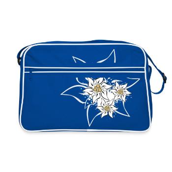Edelweiss - Retro Tasche - Blau/Weiß - Vorne