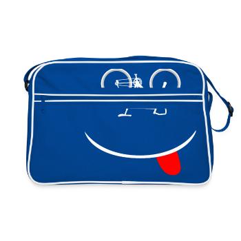 Roue de vélo de route cadeau drôle - Sac Retro - bleu/blanc - Devant