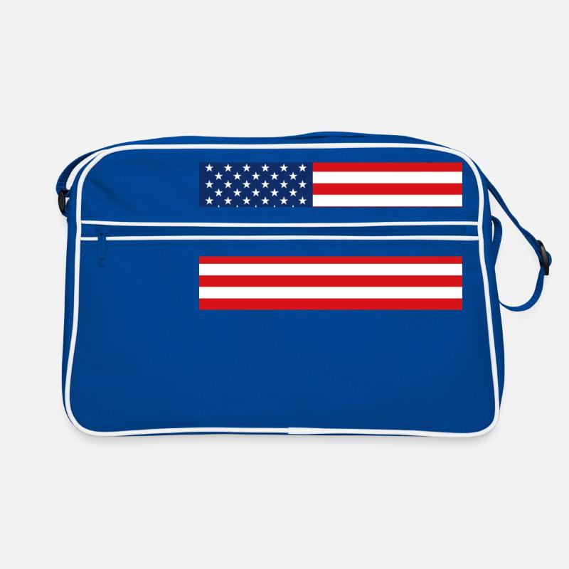 USA - Retro Tasche - Blau/Weiß