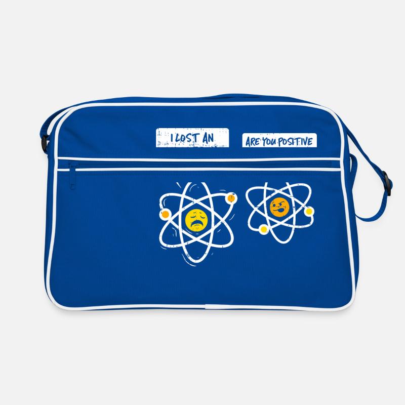 WITZ ATOMIQUE DRÔLE | NERD ÉLECTRON POSITIF DRÔLE - Sac Retro - bleu/blanc