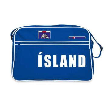 Iceland Football T-Shirt Jersey Fan Shirt Fans - Retro Bag - blue/white - Front