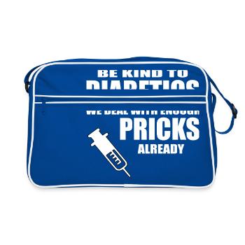 diabetics - Retro Bag - blue/white - Front