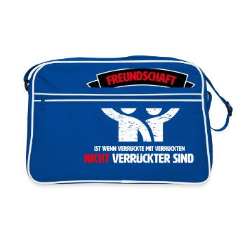 Bester Freund, Best Friends, Freunde Freundschaft - Retro Tasche - Blau/Weiß - Vorne