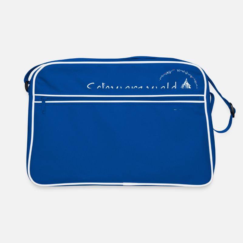 Blumen Schwarzwald Baum Geschenkidee Geschenk - Retro Tasche - Blau/Weiß