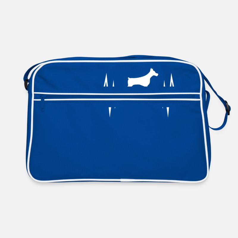 Battement de coeur avec chien - Sac Retro - bleu/blanc