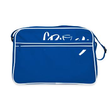 Le vendredi est le jour du vin. Chemise du vendredi. - Sac Retro - bleu/blanc - Devant