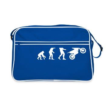 Evolution Moto Bike! idée cadeau cool - Sac Retro - bleu/blanc - Devant