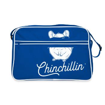 Chinchillin Chinchilla Sonnenbrille Chillen Relax - Retro Tasche - Blau/Weiß - Vorne