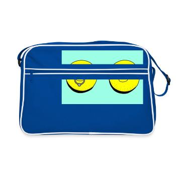 lemon piercing turquoise - Retro Bag - blue/white - Front