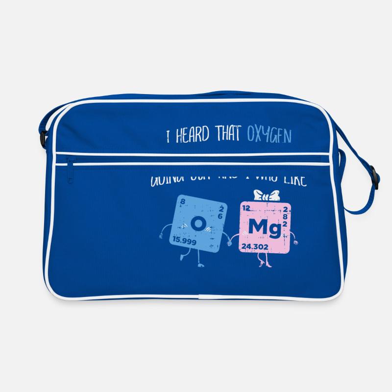 CHEMISTRY SCIENCE: OXYGEN AND MAGNESIUM GESCHENK - Retro Tasche - Blau/Weiß