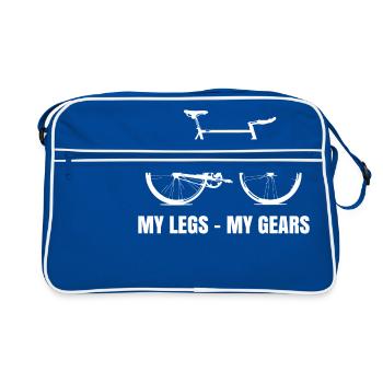 MES JAMBES MES ENGINS - Sac Retro - bleu/blanc - Devant